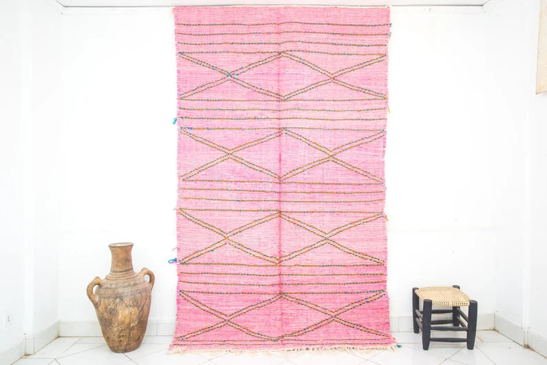 Pink Moroccan handmade vintage Berber Rug