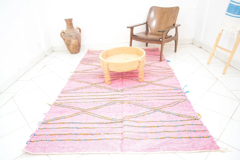 Pink Moroccan handmade vintage Berber Rug